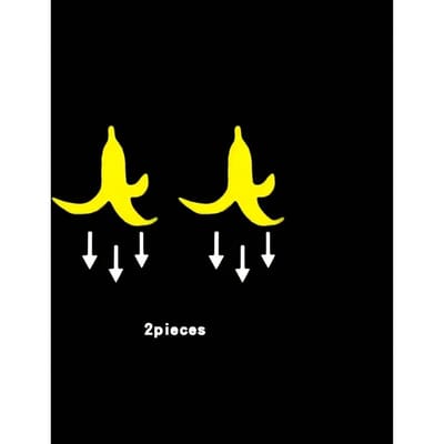 2 stuks Autostickers - Banaan Schil Knop Decals, Waterdicht PVC Grappige Motor- en Autoaccessoires, Geel, Ideaal voor Alle Voertuigen one-size geel