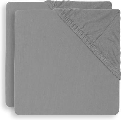 Jollein - Baby Hoeslaken Boxmatras Jersey (Storm Grey) - Katoen - 2 Stuks - Hoeslaken Baby, Hoeslaken Box - 75x95cm
