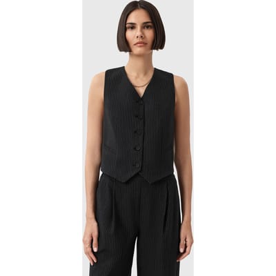 AllSaints Aleida Pin Waistcoat Black Taglia: 12 | Gilet Outlet | Donna | Nero