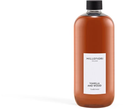 Millefiori Milano - Navulling voor Geurstokjes 500 ml - Vanilla & Wood - 9 tot 12 maanden