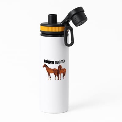 Hacebo® - paarden waterfles met draaidop oranje - Paarden - paardenliefhebebrs - met eigen naam - Paarden spullen - Gepersonaliseerd - water fles - 850ML