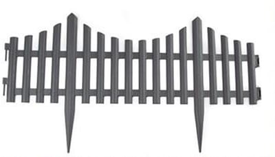 PlasticForte Flexibele borderrand/hekje - 60 cm - grijs - kunststof