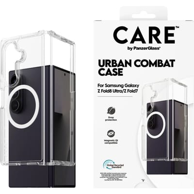 CARE by PanzerGlass Urban Combat Case geschikt voor Samsung Galaxy Z Fold 8 Ultra / Fold 7 - Transparant