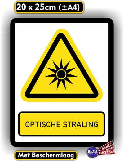 Jerma - Optiche Straling - ISO norm - Sticker - 20 x 25 cm - Weerbestendig - Zelfklevend - Vinyl