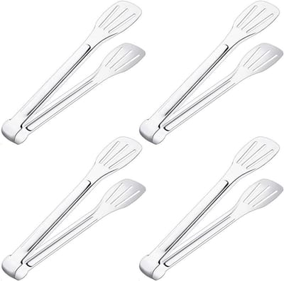 4-delige RVS Keukentangen, 23 cm Lange Kooktangen voor Barbecue, Salades en Grillen
