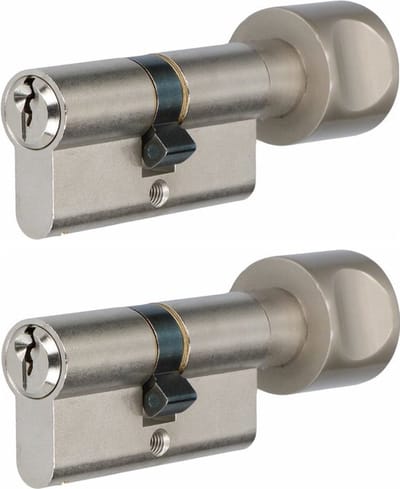 S2 knopcilinder 30/30 SKG** set van 2 stuks gelijksluitend