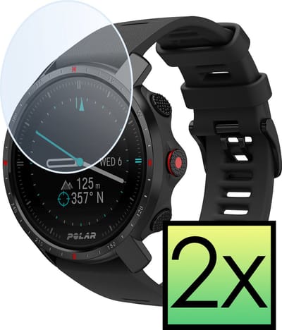 Screenprotector - 2 Stuks - Geschikt voor Polar Grit X Pro - Extra Sterk - Tempered Glass - Gehard Glas - Beschermglas Screen Cover - Bescherm Protector voor Smartwatch
