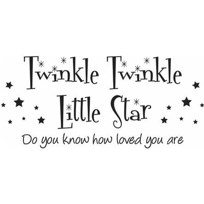 Twinkle Little Star Engelse Muursticker Moderne Kamer Kunst Decor Sticker Achtergrond black