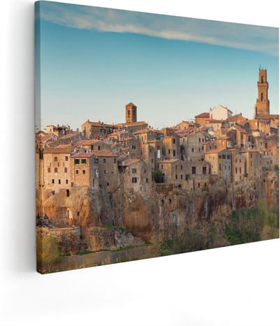 Artaza Canvas Schilderij Italië - 50x40 cm - Wanddecoratie Toscane - Muurdecoratie Bergen - Kamer Accessoires Landschap