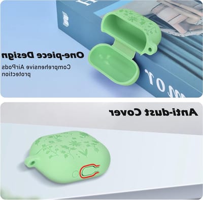 Beschermende Sleutelhanger Case voor Galaxy Buds 3/3 Pro met Gegraveerd Bloemenpatroon, Silicone, Stofdicht en Krasbestendig voor Vrouwen