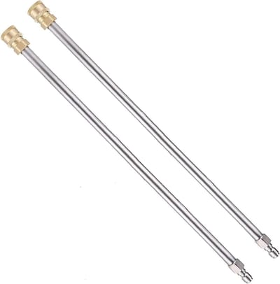 SnelShoppen - 2 Pcs Drukreiniger 4000 PSI, 33 cm Lansen, Universele Reinigingsaccessoires met Snelle Koppeling, RVS en Messing, Voor Gasoline en Elekt