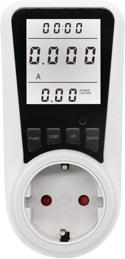 Stroomverbruik Meter - Energie Verbruiks Analyser - Apparaten Monitoren - Met Achtergrondverlichting - EU-stekker 16A - Wit