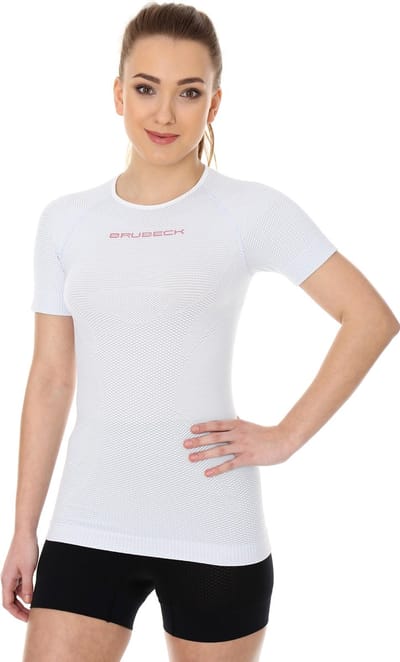 Brubeck | 3D Pro Dames Seamless - Sportshirt - Lichtgrijs/Wit -M
