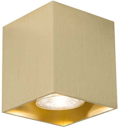 QAZQA qubo - Moderne Plafondspot | Spotje | Opbouwspot - 1 lichts - L 83 mm - Goud/messing - Woonkamer | Slaapkamer | Keuken