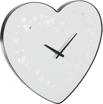 J-Line klok Hart - glas - zwart