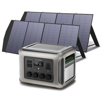ALLPOWERS Zonnegeneratorset 2500W (R2500-V2 + SP033 200W zonnepaneel) - R2500-V2 + 2 stuks SP033 200W zonnepaneel