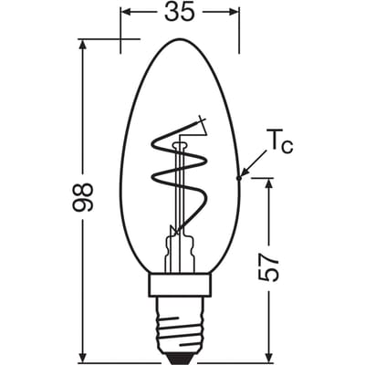 Osram Vintage 1906 LED Classic Slim E14 Kaars Filament Helder 3.1W 300lm - 927 Zeer Warm Wit | Beste Kleurweergave - Dimbaar - Vervangt 25W