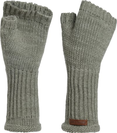Knit Factory Cleo Gebreide Dames Vingerloze Handschoenen - Handschoenen voor in de herfst & winter - Groene handschoenen - Polswarmers - Urban Green - One Size