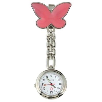 Fako - Verpleegstershorloge - Zusterhorloge - Verpleegster Horloge - Vlinder - Roze