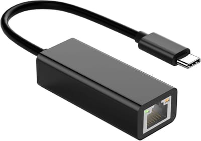 USB C Ethernet Adapter - Netwerkadapter - Stabiele Internetverbinding - Plug and Play - 100Mbps Snelheid - Zwart