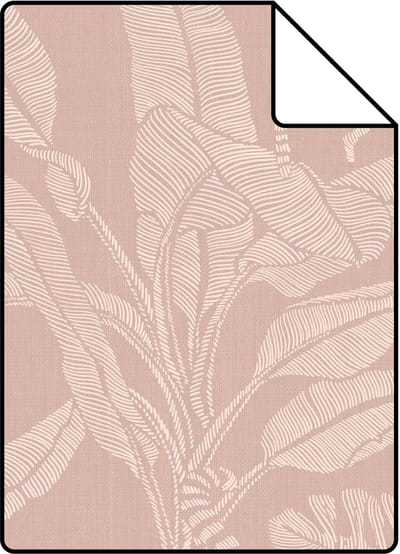 Proefstaal ESTAhome behang apen en jungle bladeren oudroze - 26.5 x 21 cm - 139860-S