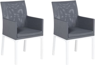 BACOLI - Tuinstoel set van 2 - Donkergrijs - Polyester