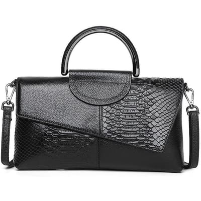 Pochette en cuir véritable pour femme, nouveau sac à main de banquet de grande capacité, motif crocodile, sac à bandoulière tendance pour femme 28.5*3.5*16 gray