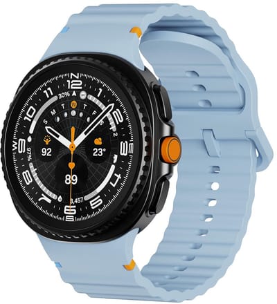 Siliconen bandje - geschikt voor Samsung Galaxy Watch 8 (40mm) / Galaxy Watch 8 (44mm) / Galaxy Watch 8 Classic - wave met gespsluiting - blauw