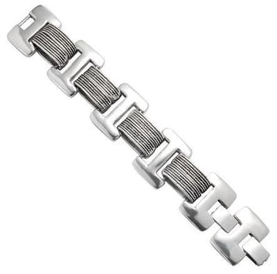 Behave - zilverkleurige armband met rechthoek design - minimal chic