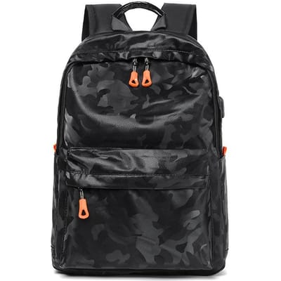 Sacs d'école étudiants à la mode de grande capacité, Sacs à dos pour ordinateur, Sacs à dos de sport camouflage tendance noir