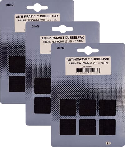 Qlinq Anti-krasvilt - 6x - bruin - 75 x 100 mm - rechthoek - zelfklevend - meubel beschermvilt