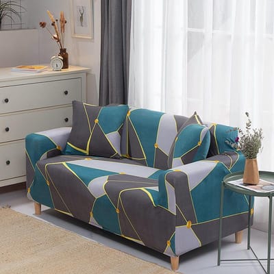 1 stuks elastische bedrukte bankhoes, allesomvattend, antislip, seizoensbestendig, kat-/stofwerend, wasbaar/duurzaam, voor huisbankdecoratie&bescherming 1-Seater gray