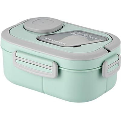 Draagbare lunchbox Compartiment Tarwestro Bento Draaggreep Box Herbruikbare serviescontainers Maaltijd Snack Voedselcontainers gray