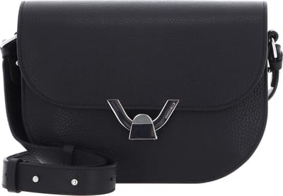 COCCINELLE Leren Schoudertas Dew Crossbody Grained Leather Noir Zwart