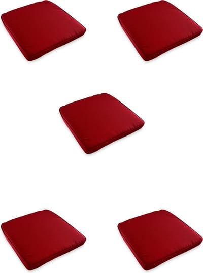 Madison - 5 stuks - universeel zitkussen - 48x50cm - tuinstoelkussens - Rib Red- vervangingskussen - wicker