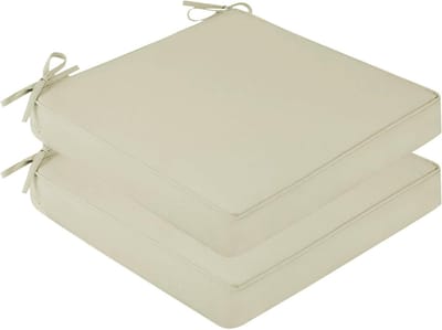 Tuinstoelkussens Set - Buitenkussens Vierkant - Comfortabel Zitten - Waterdicht Geheugenschuim - 40x40 cm - Beige