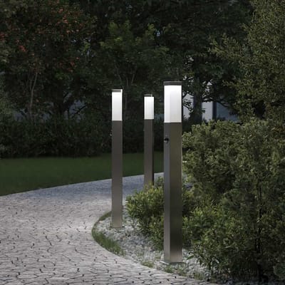 vidaXL Bolderverlichting met sensor 3 stuks 80 cm RVS IP44