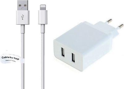 OneOne 2.4A lader met 2 poorten + 1,2m OneOne Lightning kabel. Universele oplader adapter past op Apple iPhone 14 Plus, iPad Mini 1, iPad Mini 2, iPad Mini 3, iPad Mini 4, iPad Mini 5, iPad Air, iPad Air 2, iPad Air 3