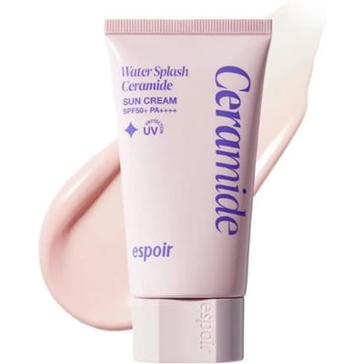[espoir] Crème Solaire Éclaboussure d'Eau SPF50+ PA++++ (50 ml) - Céramide / Éclaircissant / Teint Bronzé / Option Apaisante Ceramide