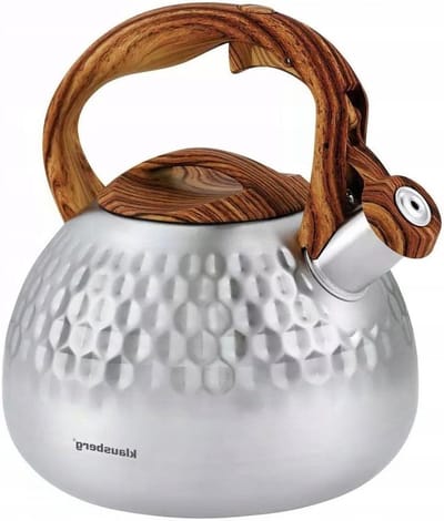 Waterkoker met Fluit - Theeketel RVS - Water Koken - Satijn Afwerking Diamantpatroon - 2.8 Liter - Inox