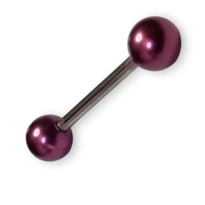 Aramat Jewels | Tongpiercings | Paarse Parel Tongpiercing | | | |6mm | Staal | Volwassenen | Verkleurd niet