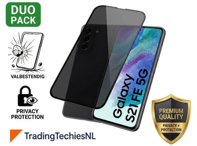 Privacy Screen Protector Galaxy S21 FE – 2 Stuks Duo Pack – Anti-Spy Beschermglas, 9H Gehard Glas, Anti-Spy, Krasbestendig, Case-Friendly