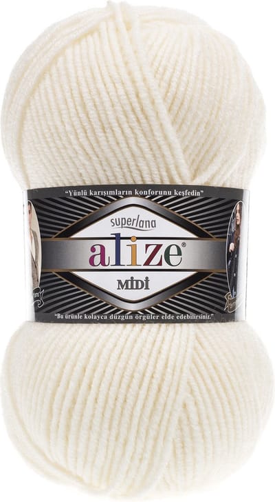 Alize Superlana Midi 62 Light Cream Pakket 5 Bollen 500 Gram