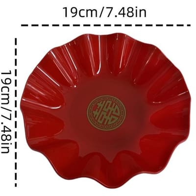1 stuks Plastic Kant Fruitschaal Bruiloft Fruitschaal Woonkamer Ornament Bruiloft Fruitschaal Vreugdeschaal Dienblad Benodigdheden red
