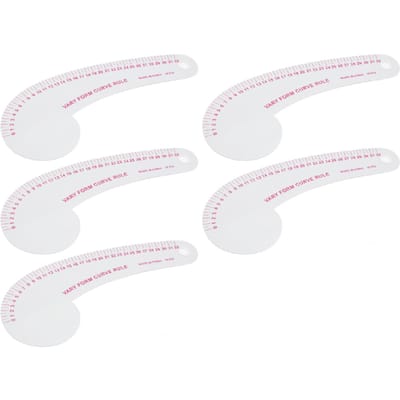 5PCS Règles Courbes de Couture Multifonctionnelles Transparentes Haute Précision Règle de Modélisme Courbe pour Dessin Artisanat Projet de Couture white