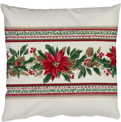 Sierkussens - Kussentjes Woonkamer - 50x50 cm - Kerststrook - Poinsettia - Rood - Groen