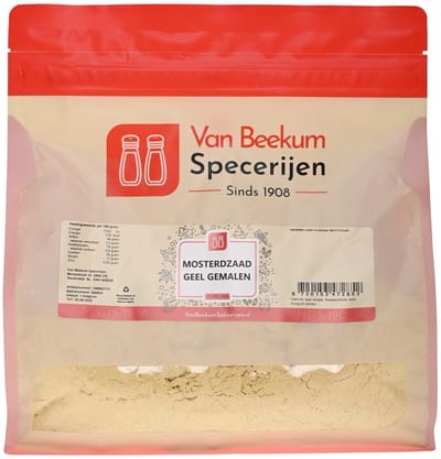 Van Beekum Specerijen - Mosterdzaad Geel Gemalen - 1 KG (hersluitbare stazak)