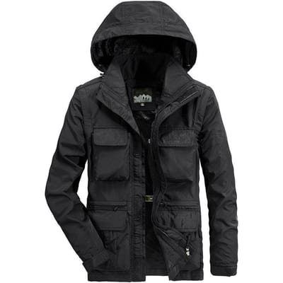 Lente en Herfst Multi-zakken Jas Heren Outdoor Sneldrogend Ademend Militair Werkkleding Jas Jas 4XL black