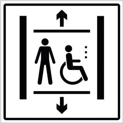 Lift voor personen sticker | 20 x 20 cm