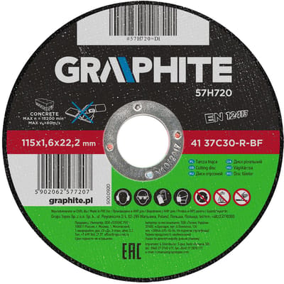 Grupa Topex GRAPHITE - Doorslijpschijf - 115mm - Veiligheid EN12413